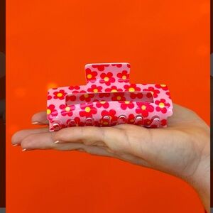 Pink Flower Hair Clip